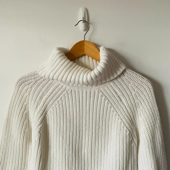 Maison Cinqcent  Knit Turtleneck Sweater Cotton Off White Size Medium - Picture 3 of 7